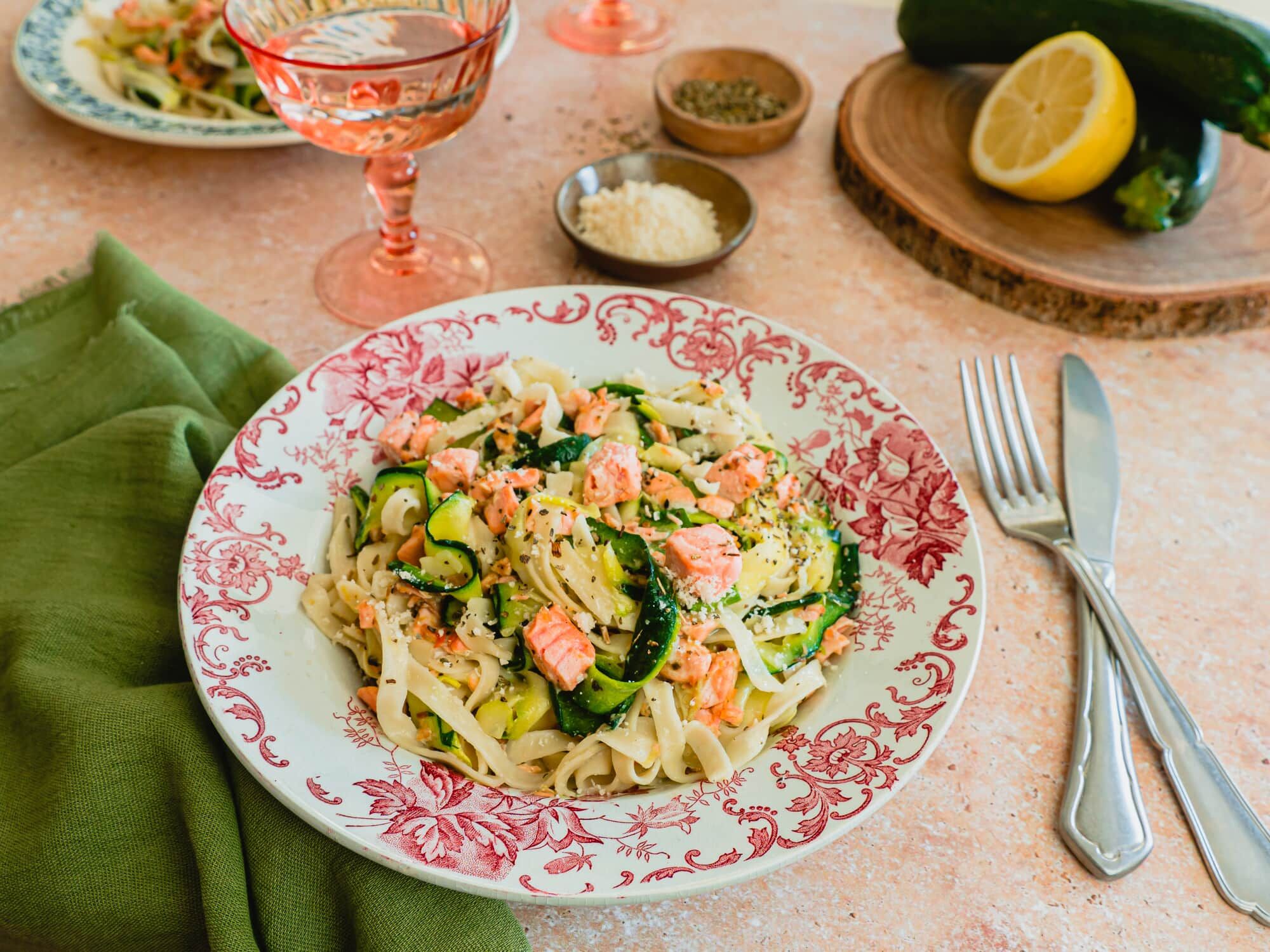 Tagliatelles au saumon et beurre de sauge